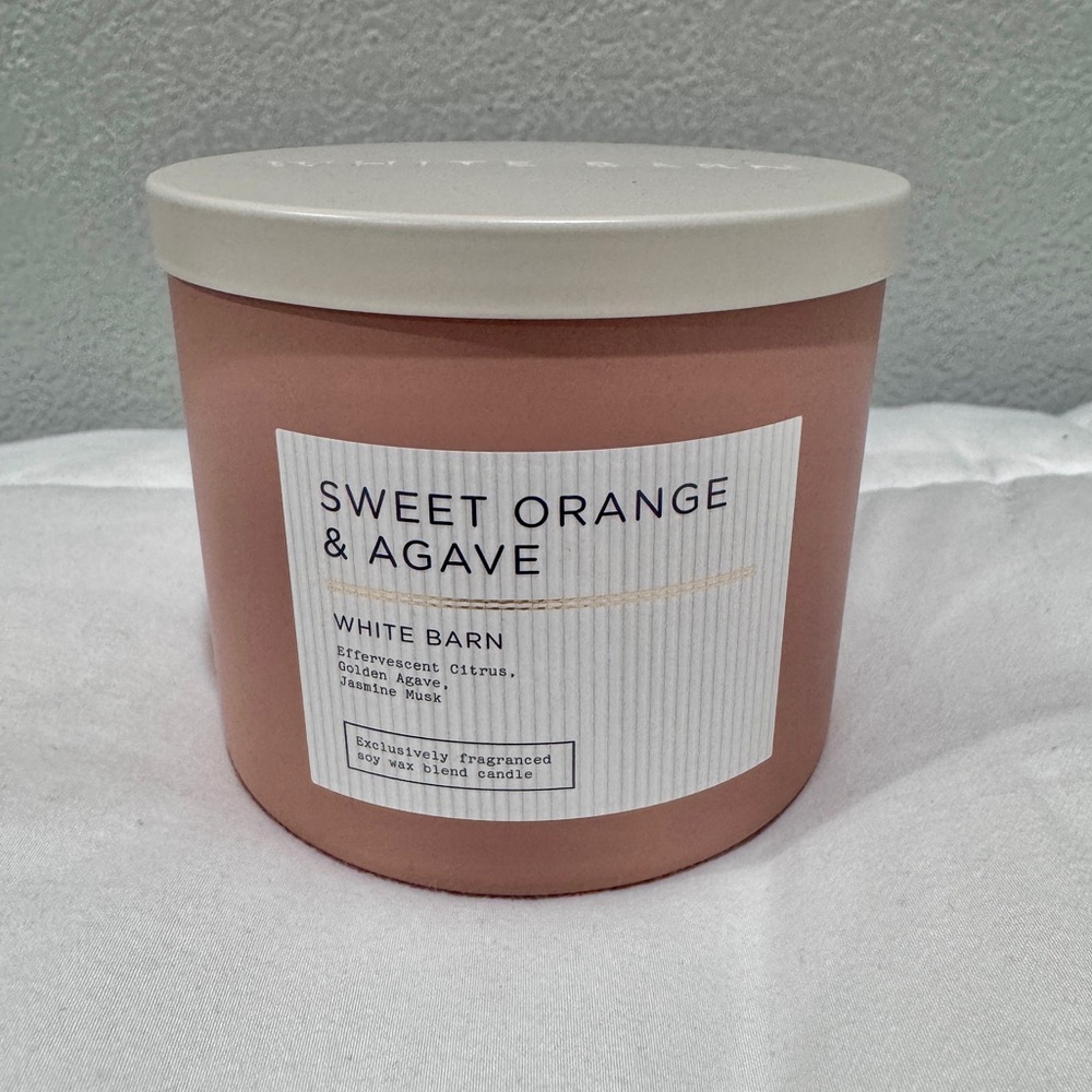 Bath & Body Works SWEET ORANGE & AGAVE 3-Wick Candle NEW White Barn